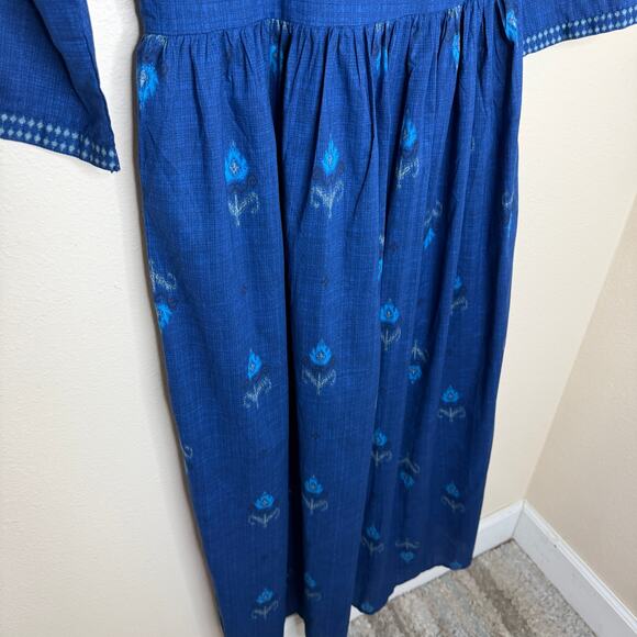 Vishudh Blue Fit and Flare 100% Cotton Dress Small - Picture 9 of 13